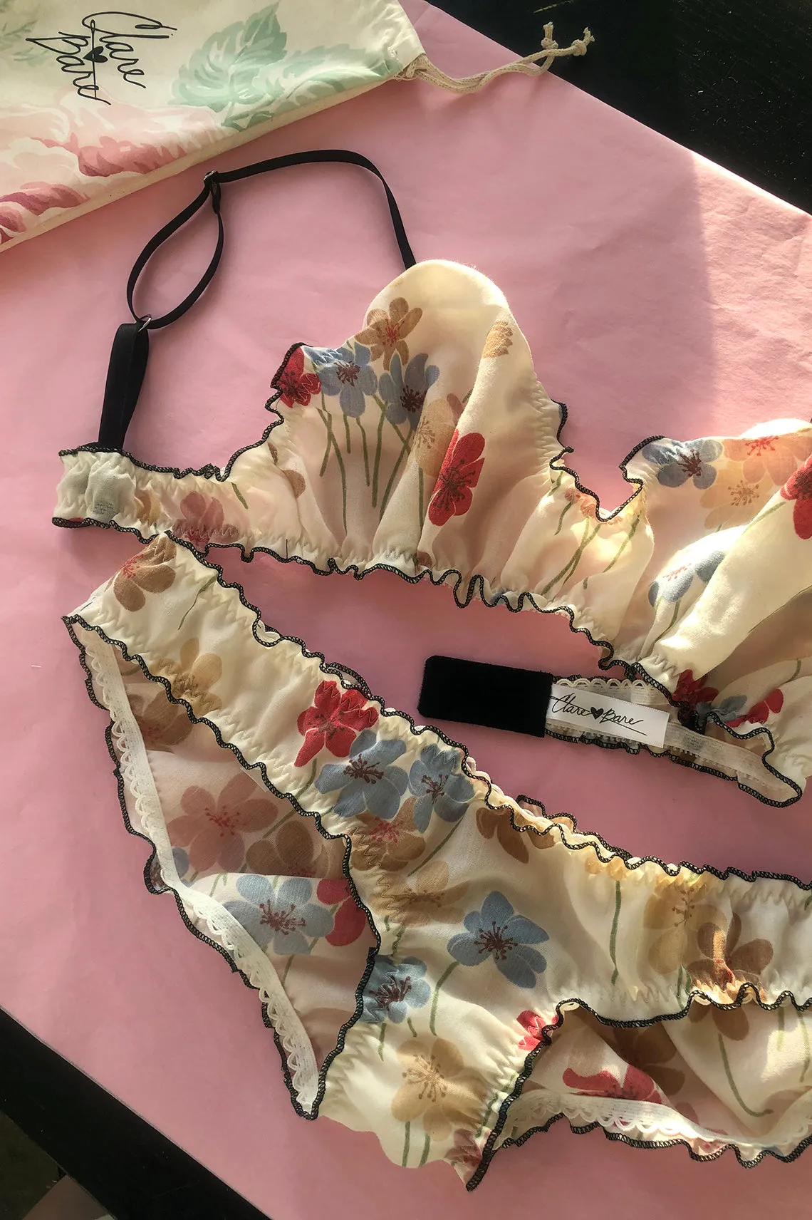 Mystery Print Oleander Bralette & Bloomer Set