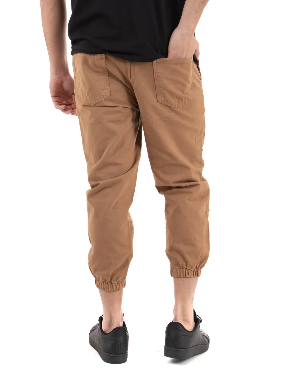 Pantaloni Uomo Pantalaccio Tinta Unita Camel Coulisse Cavallo Basso Casual GIOSAL-P3438A