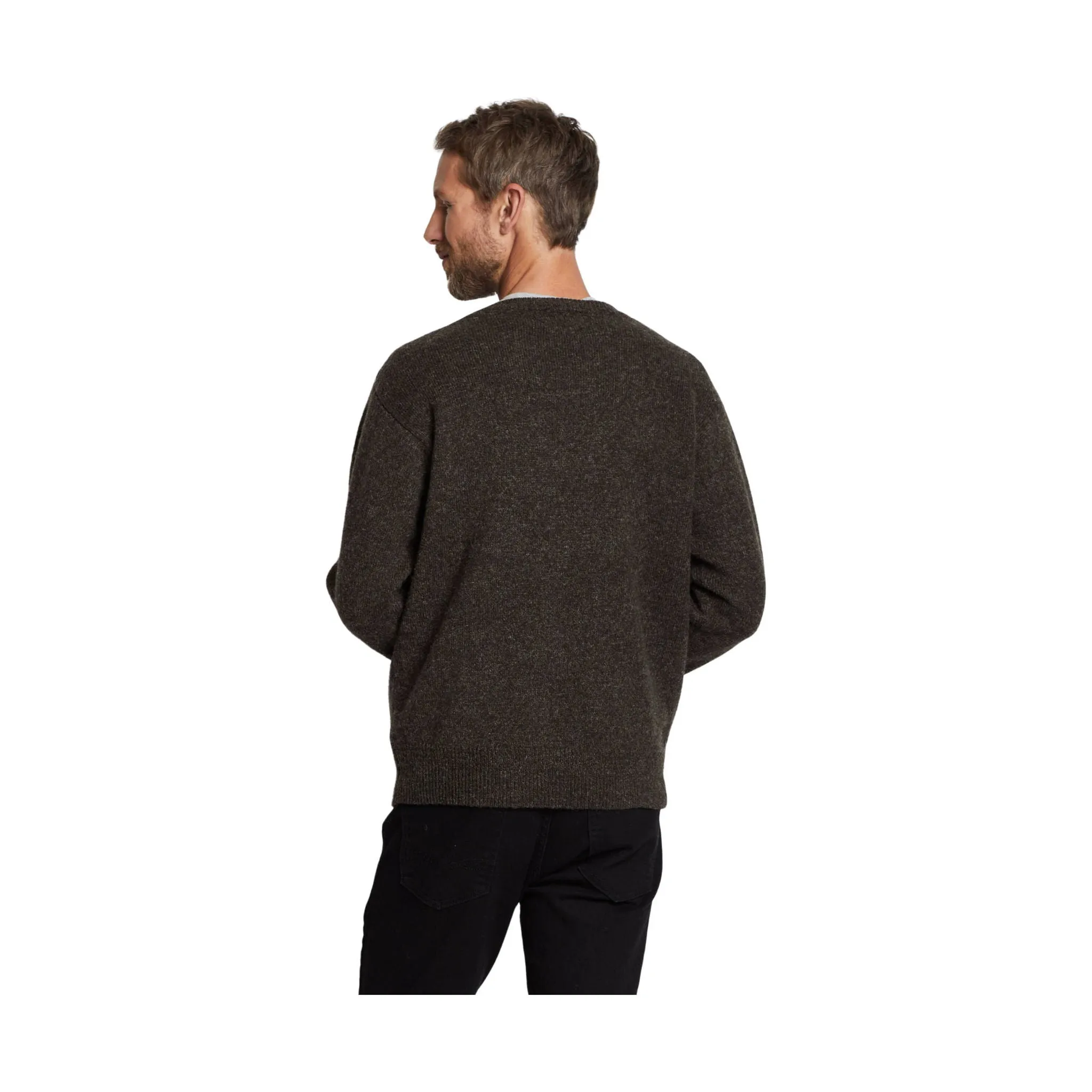 Pendleton Men's Shetland Crewneck - Dark Brown Mix