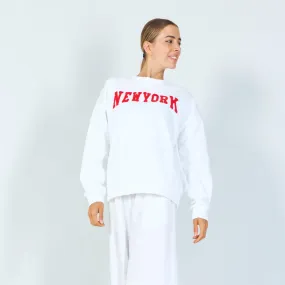 "New York" embroidered sweatshirt wholesale