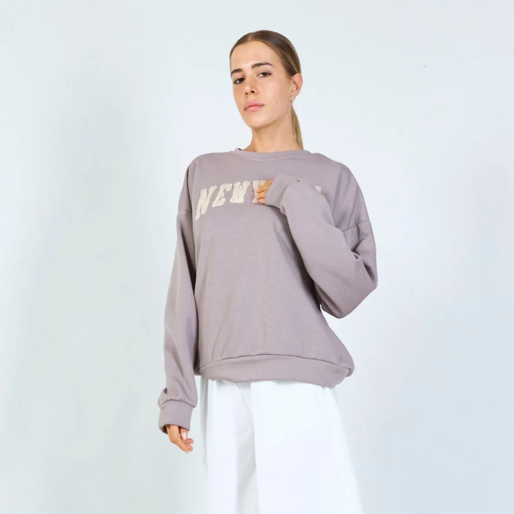 "New York" embroidered sweatshirt wholesale