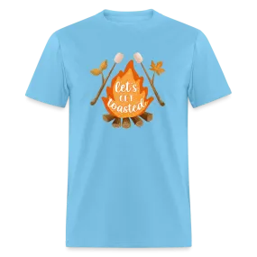 "S'moreLaughs: 'Let's Get Toasted' Tee Featuring Campfire and Marshmallow Fun"