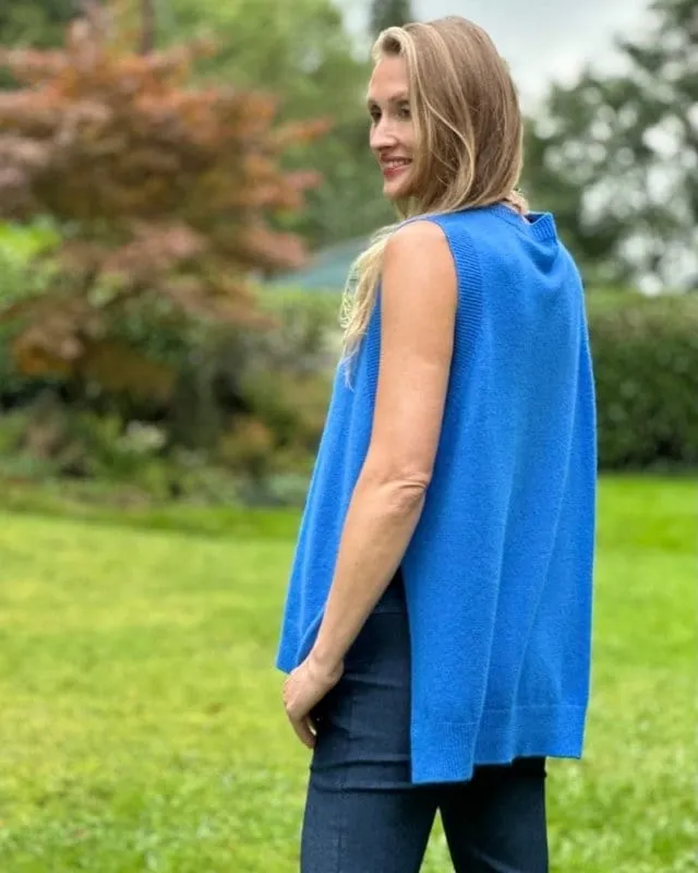 Round Neck Sleeveless Jumper - Cobalt Blue