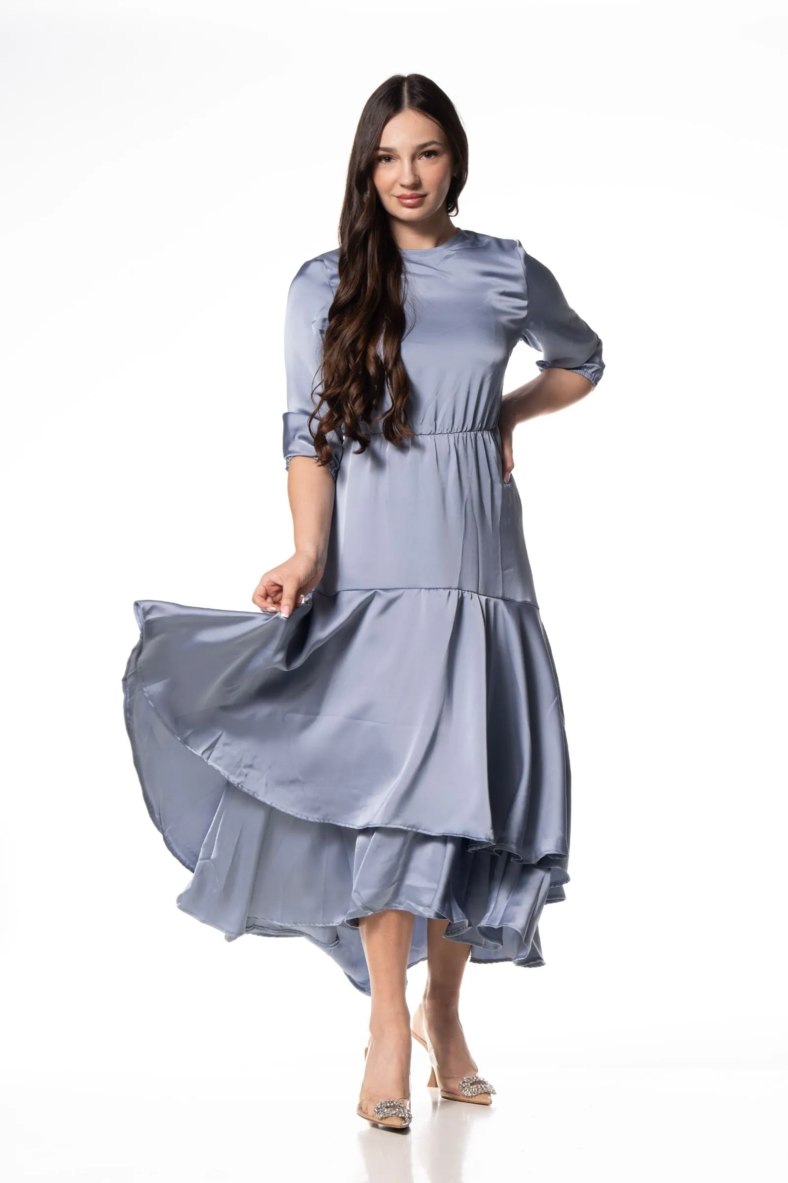 Ruffle Layers Dress / Blue