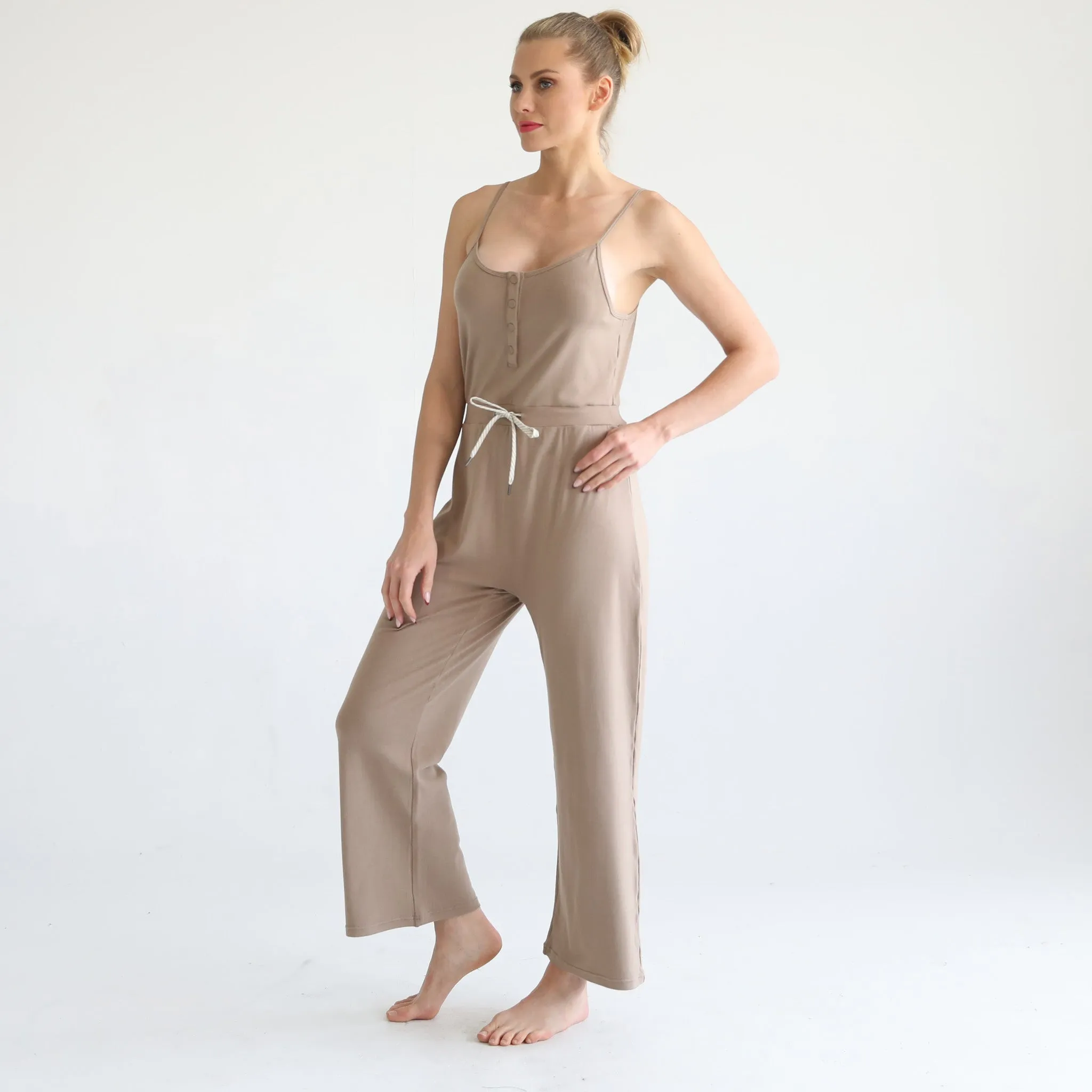 Scarlett Nursing Friendly Cami Jumpsuit (Taupe)