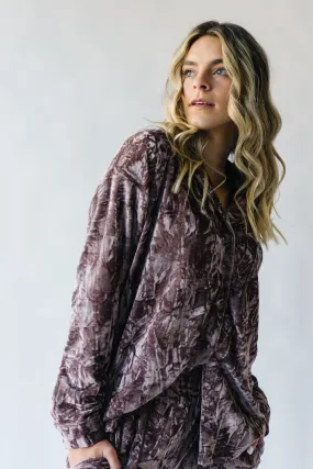 The Beesly Velvet Button Up in Dusty Mauve