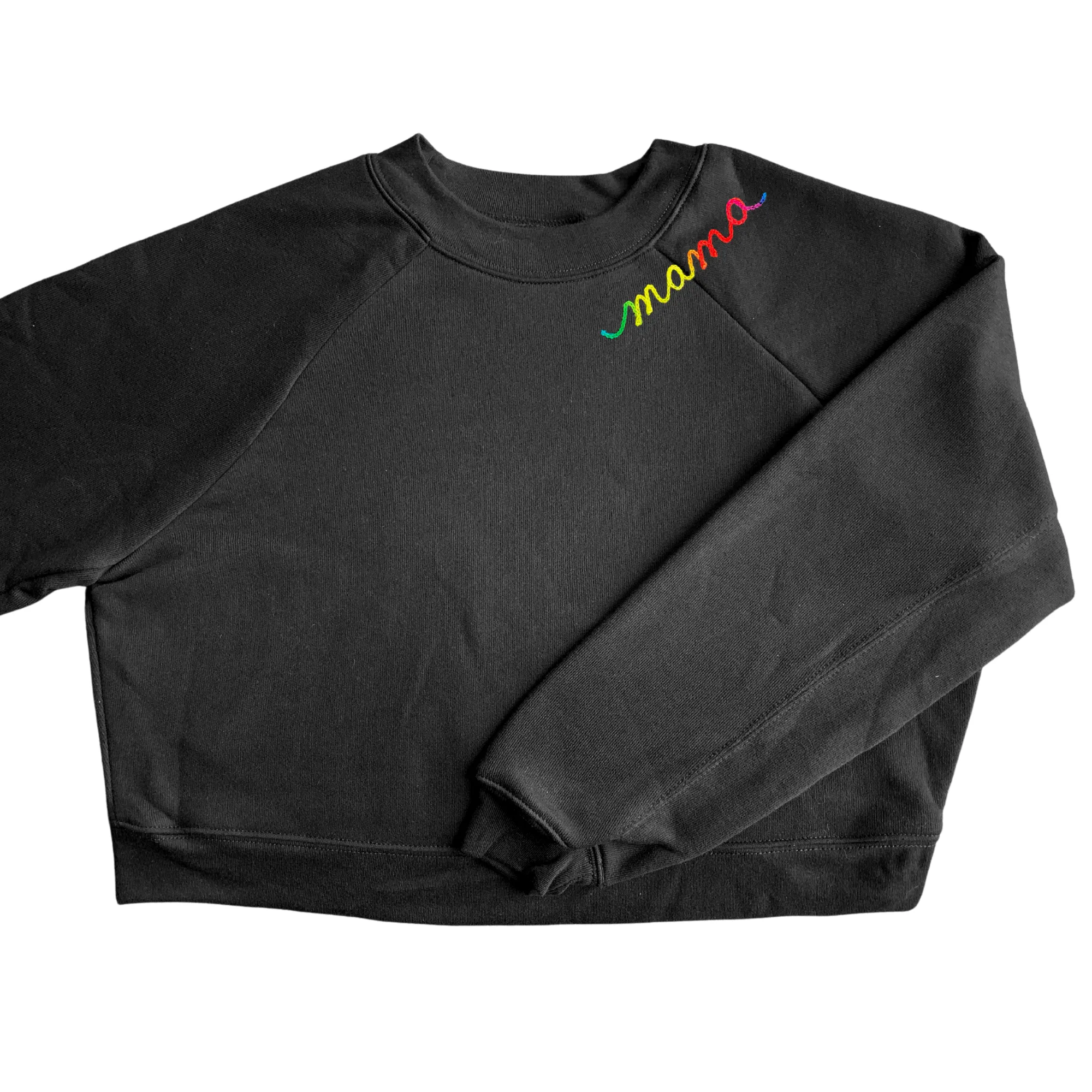 The Women's Cropped Chainstitch Sweatshirt - Black