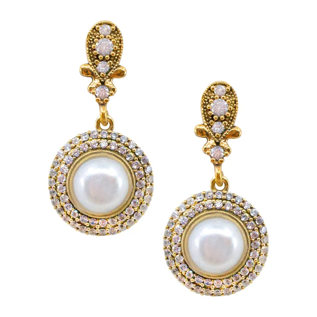 Vintage-Inspired Turkish Pearl Earrings