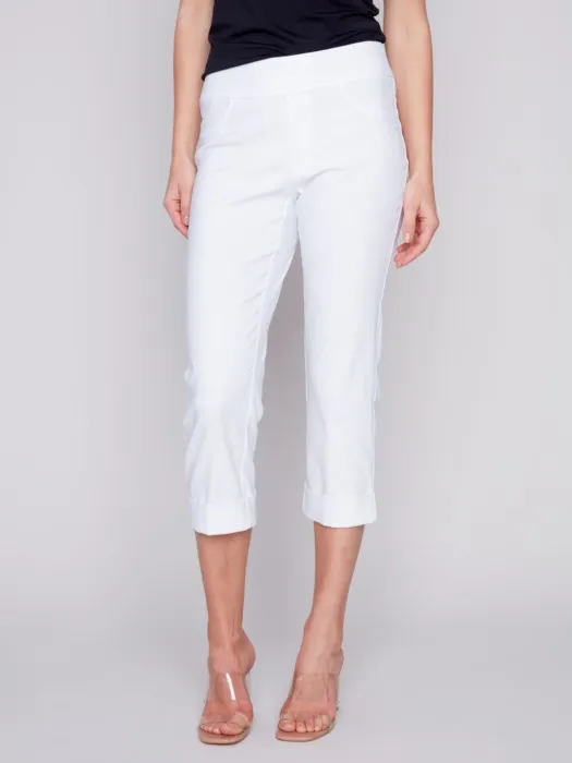 White Pull-On Capri