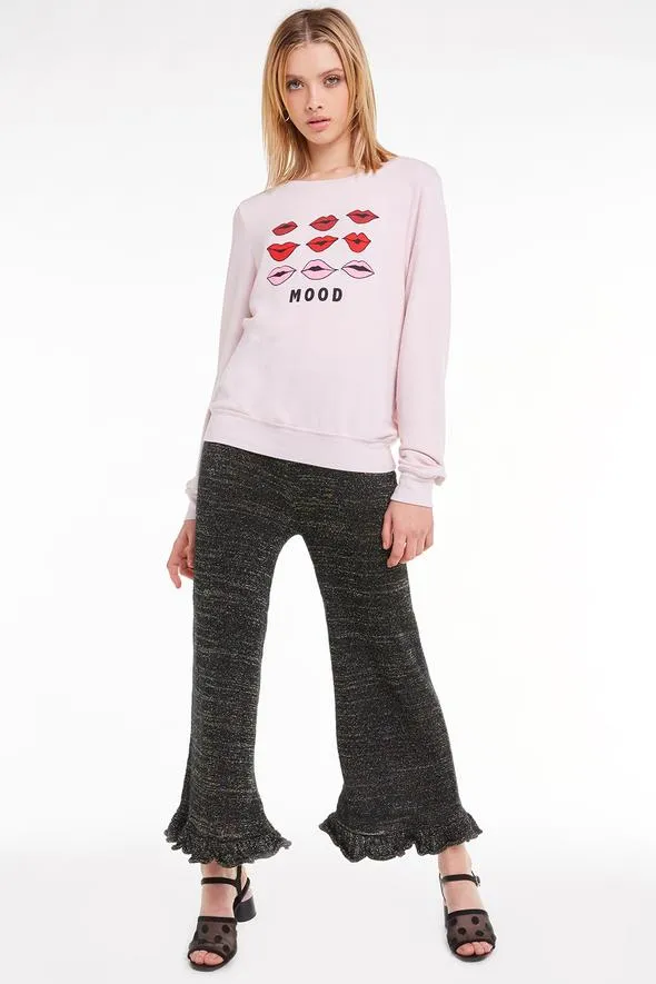 Wildfox Moody Lips Baggy Beach Jumper Sweater