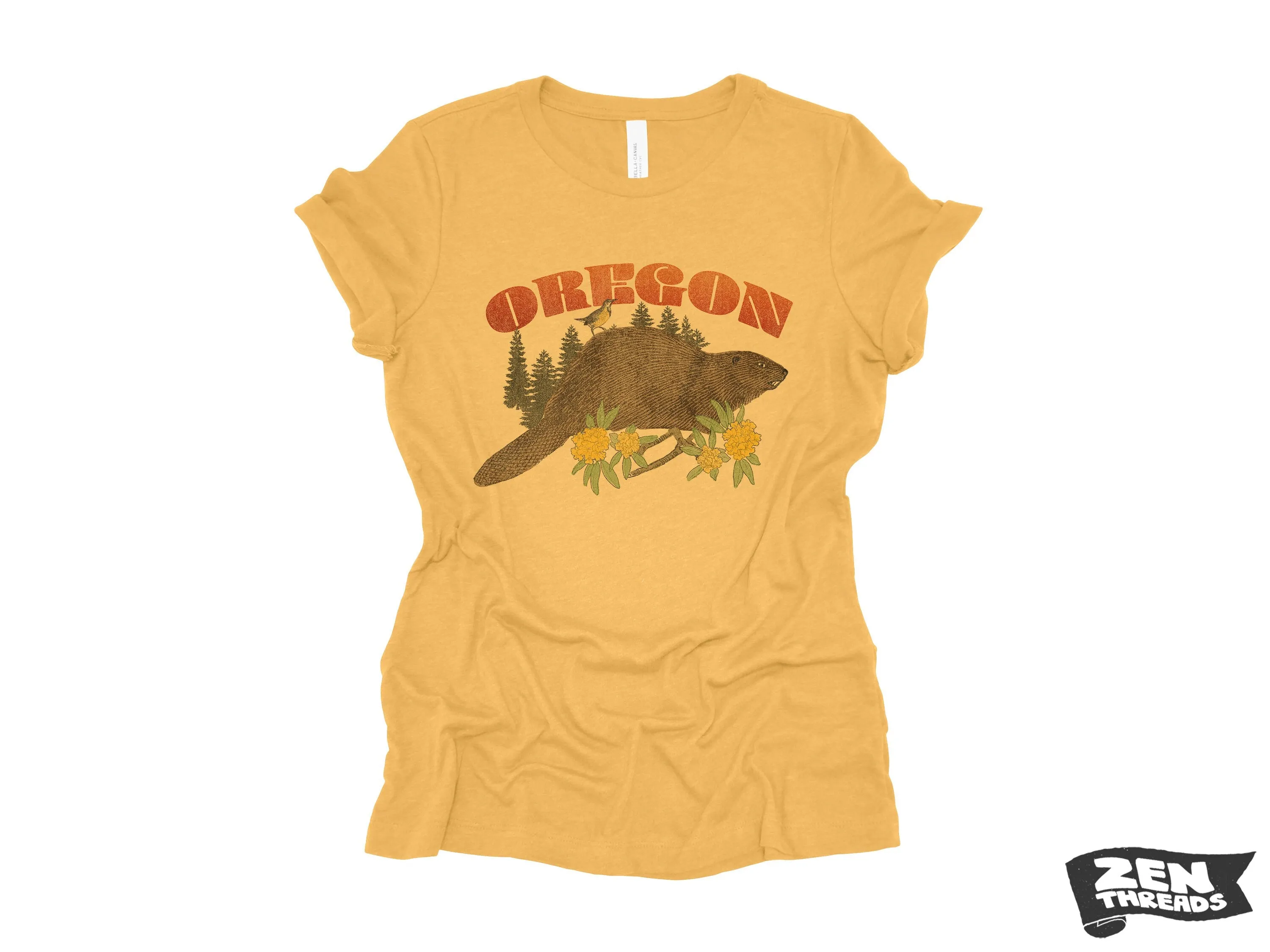 Women's Oregon State Beaver Relaxed Jersey T-Shirt - Eco Printed (Choose Your Color)